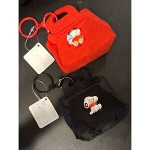 Snoopy Purse keychains Red And Black New With Tags